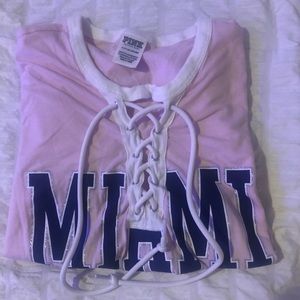 VS PINK cross-tie tee